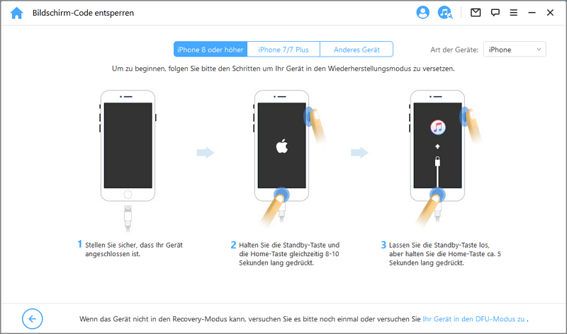 iphone code knacken Versetzen des iPhone in den DFU-Modus