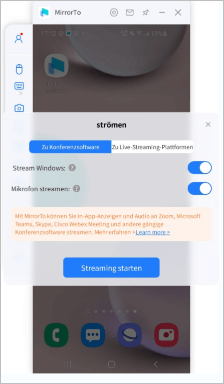 stream to conferencing software