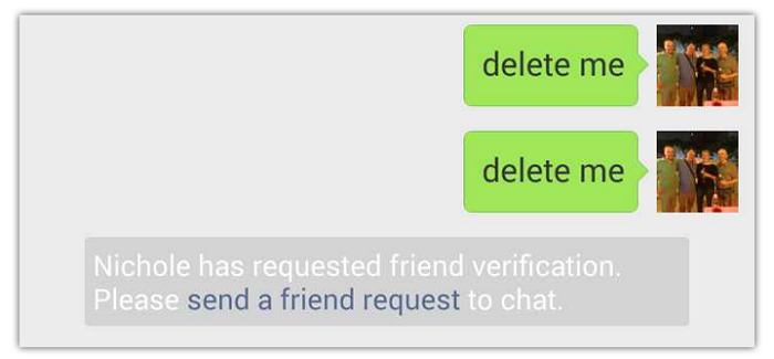 wechat messages are rejected