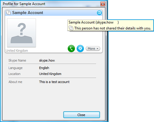 grey question mark on Skype contact