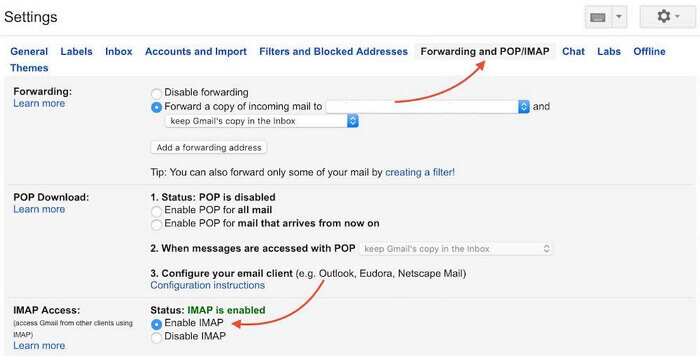 gmail einstellungen imap aktivieren