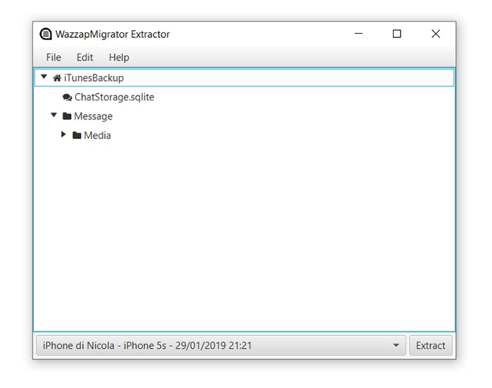 transfer iphone backup files from wazzapmigrator extractor