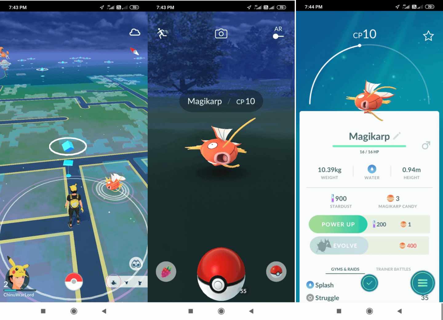 fake gps position in Pokémon GO