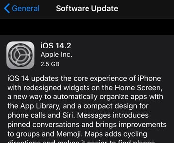 iPhone software update problem