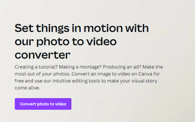 canva image to video