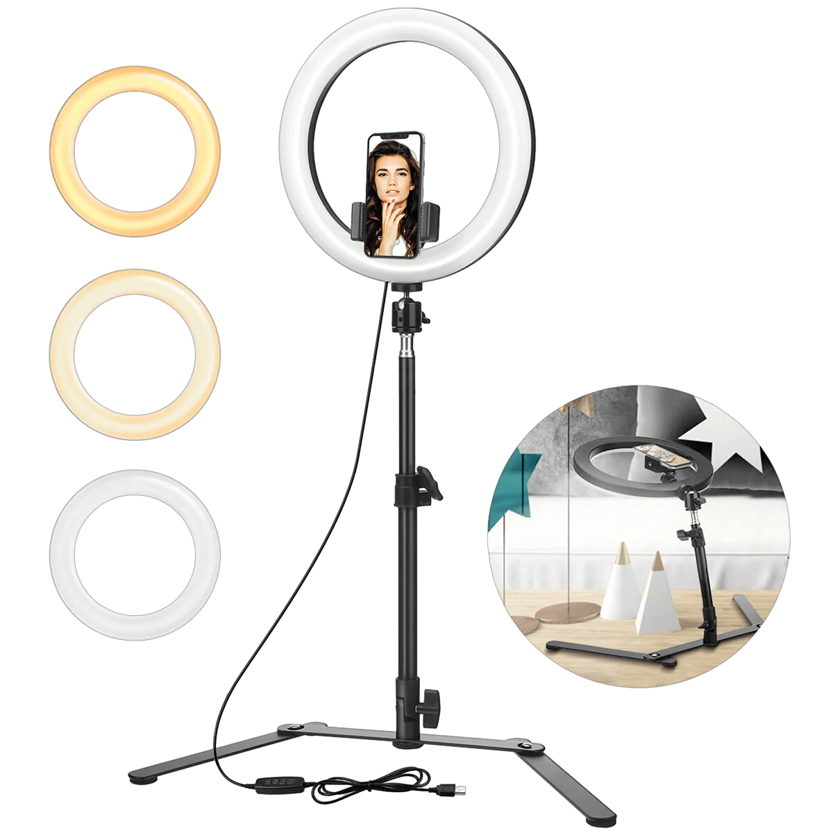 10-inch Ring Light with Stand