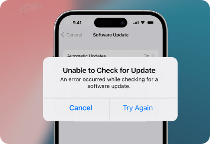 unable to check for iOS updates