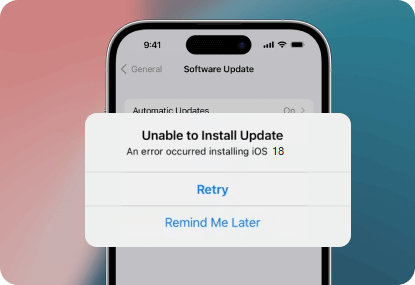 unable to install iOS updates