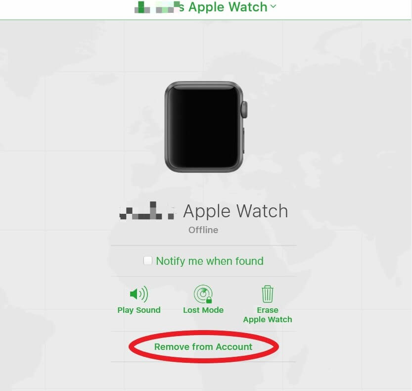 apple watch Remove from Account