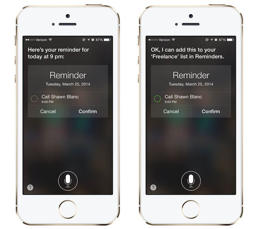  instruct Siri to set up a reminder