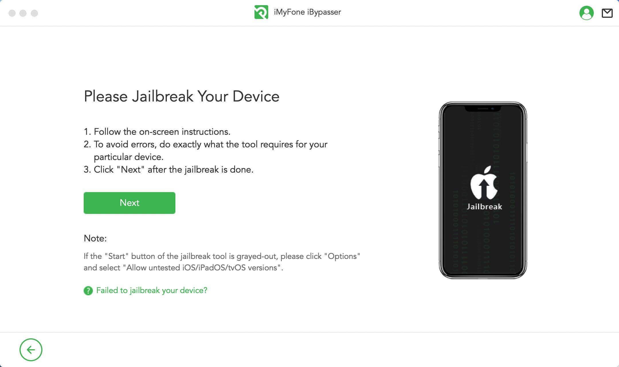 jailbreak your device by ibypasser