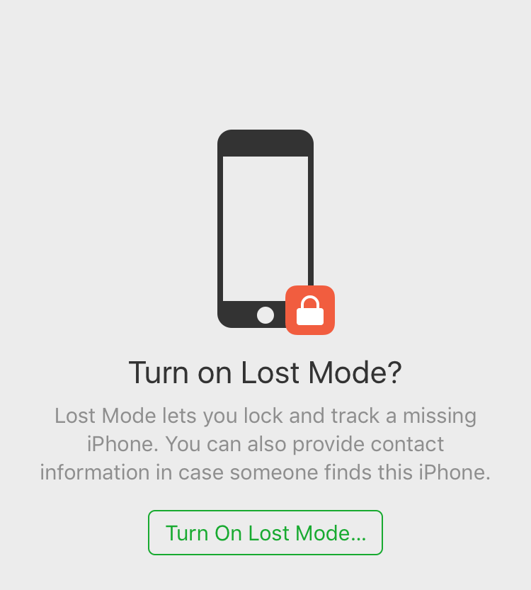turn on lost mode