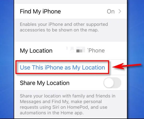 use this iphone as my location