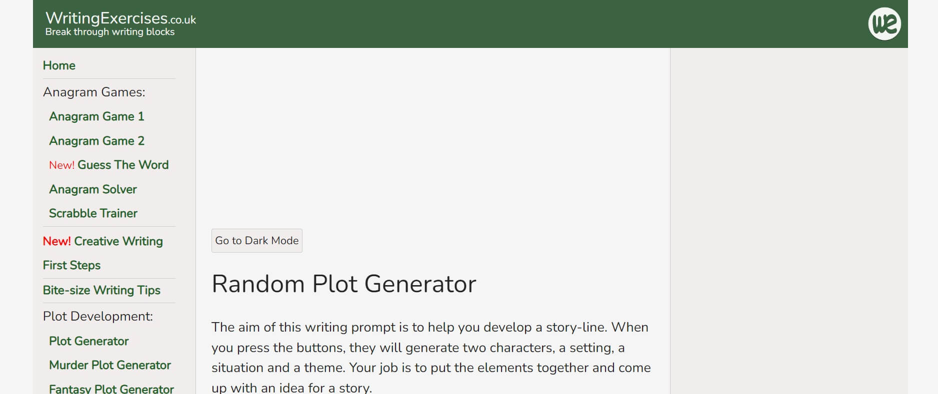 Story ideas generator Writing Exercise Random Plot Generator
