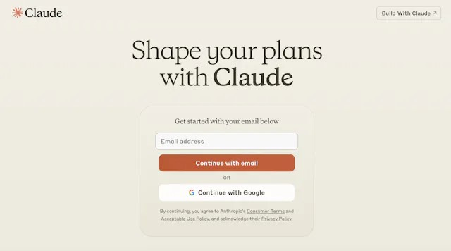 Go to Claude's official site and register