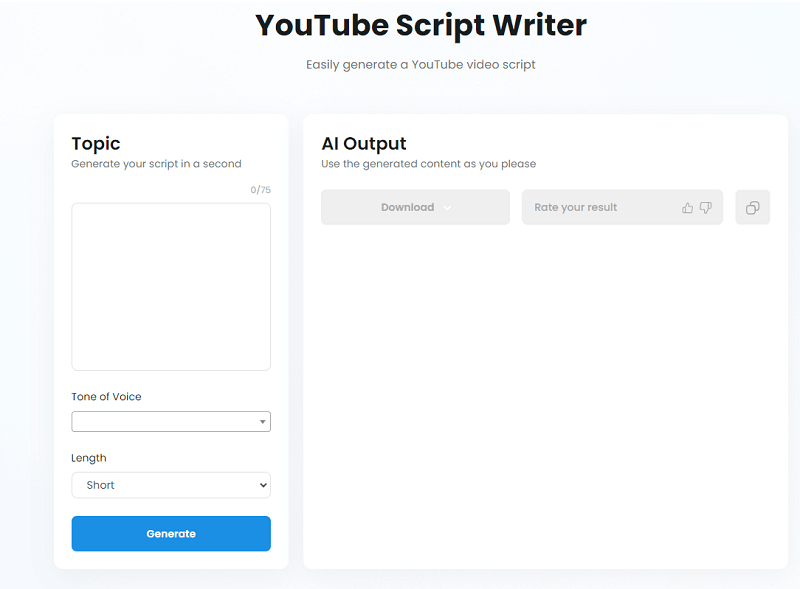 tinywow youtube script generators
