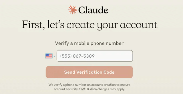 Verify Claude AI 3 account with phone number