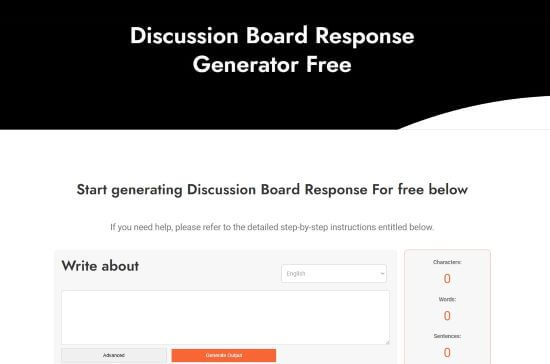 writecream discussion board response generator
