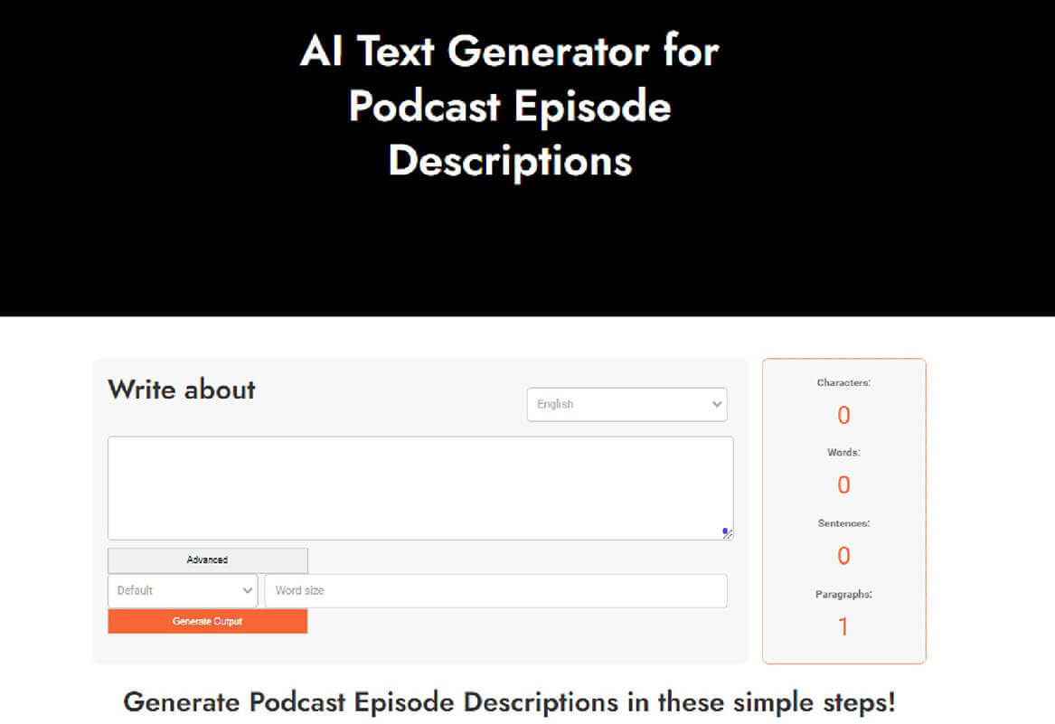 writecream podcast description generator