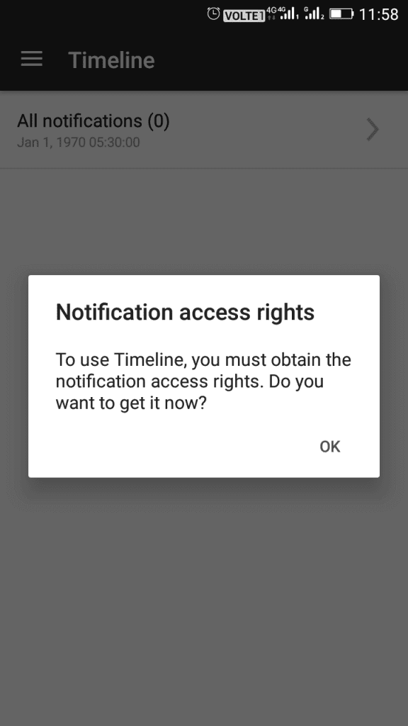 allow the notifications access