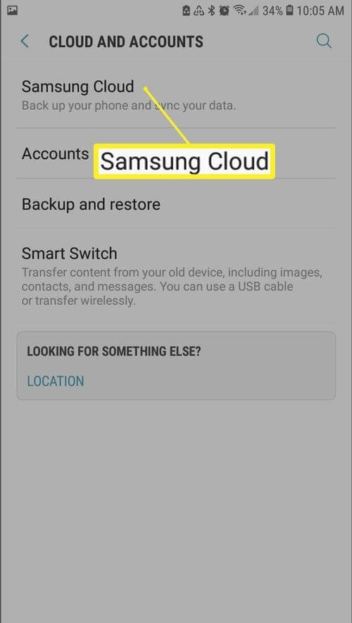 samsung cloud and accounts