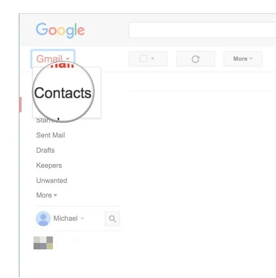 click on the contacts option