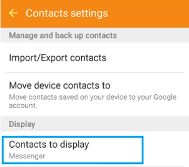 contact settings