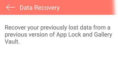 data recovery option