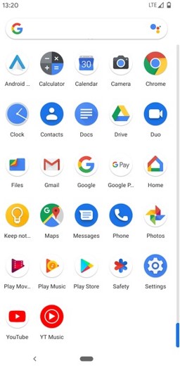 open the setting options in Google Pixel