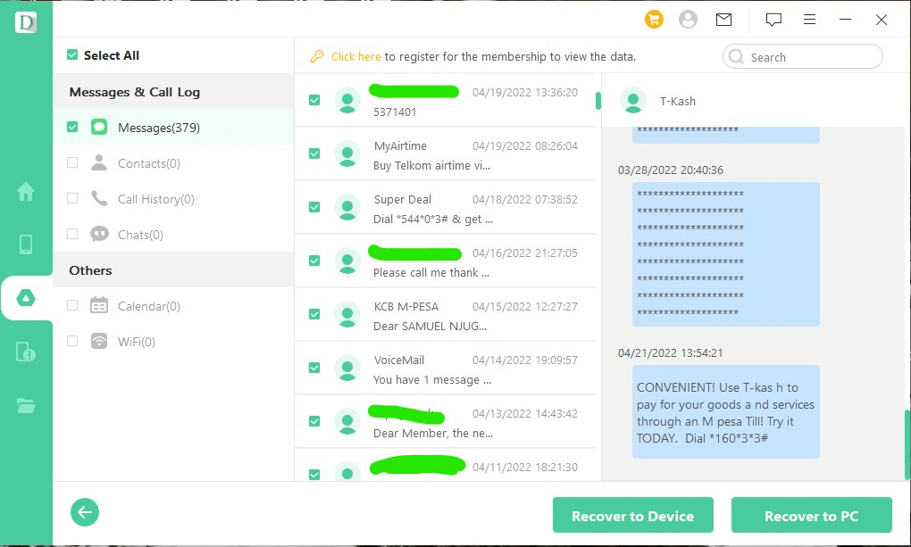 recover messages from d-back android