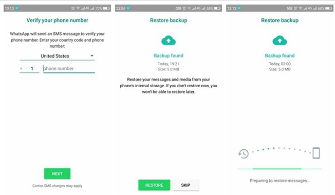 Retrieve WhatsApp message from local backup