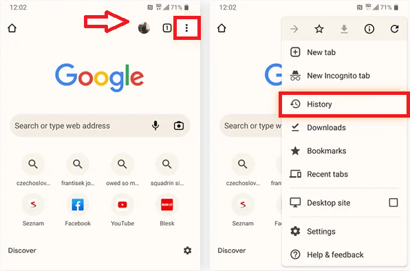 how to see google history