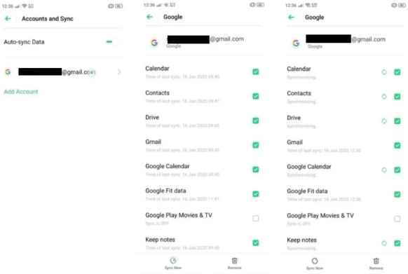 sync oppo to google drive