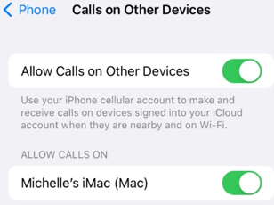 allow calls from other device on iphone
