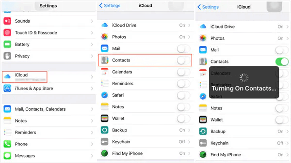 backup contacts on iphone to icloud