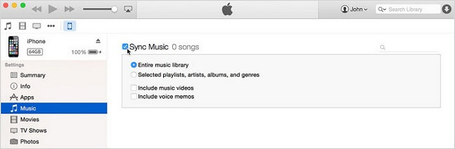 choose the data you want on itunes