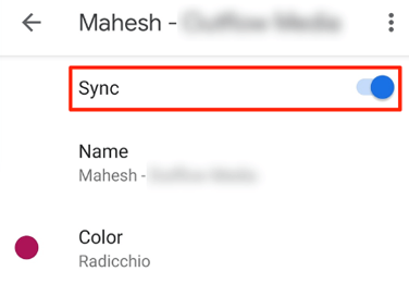 enable sync in google calendar