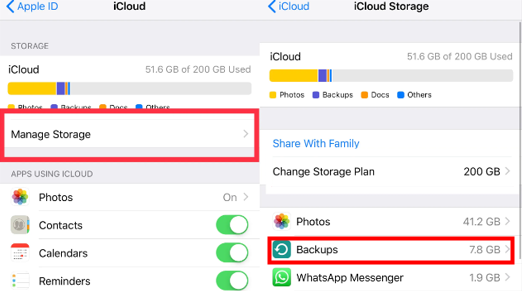 find backup in icloud