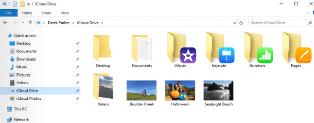 find icloud drive folder on pc
