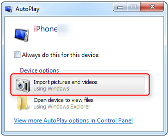 import mov files to pc with autoplay