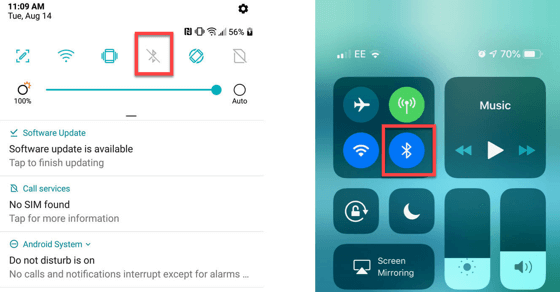turn on bluetooth on android and iphone