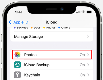 turn on icloud photos