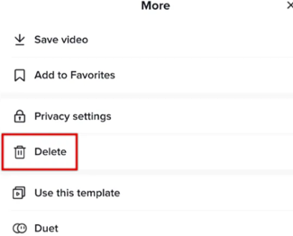 delete the video in profile page