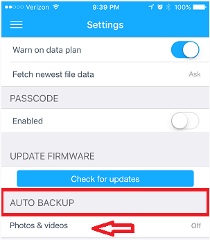 enable auto backup