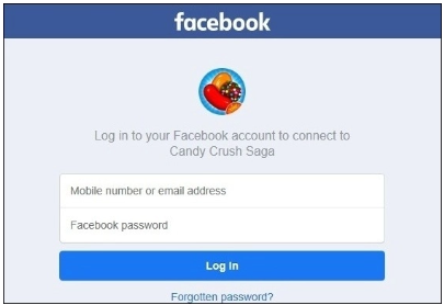 login candy crush with facebook