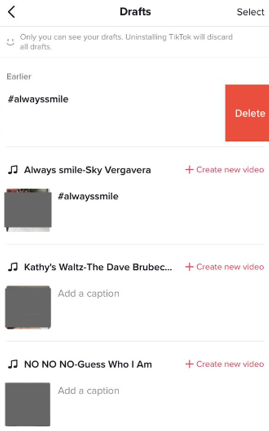 tiktok posting drafts