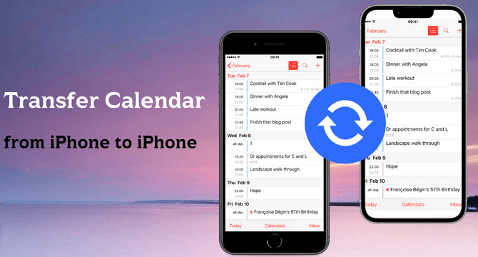 transfer calendar from iphone to iphone