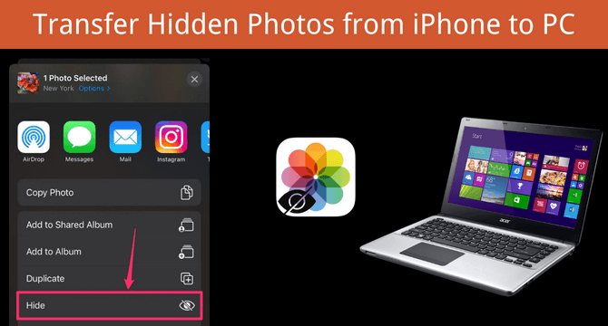 transfer hidden photos from iphone to pc
