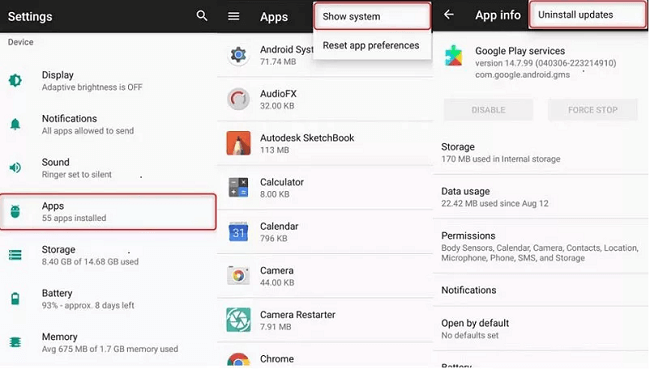 downgrade the version of Google Play Services