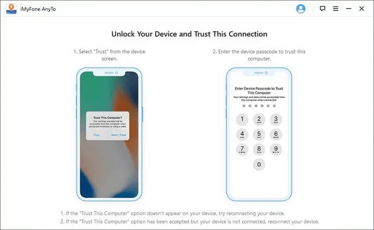 connect iPhone or Android 